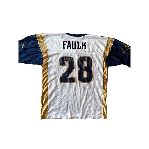 Vintage Y2K NFL Rams #28 Marshall Faulk Champion White M Football Jersey - Picture 2 of 7